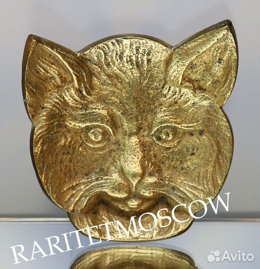 Кот кошка ваза подставка латунь бронза Англия
