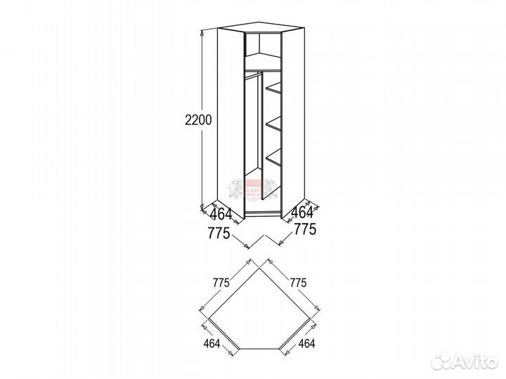 Новый угловой шкаф