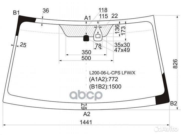 Стекло лобовое + дд mitsubishi L200 06-15 /paje