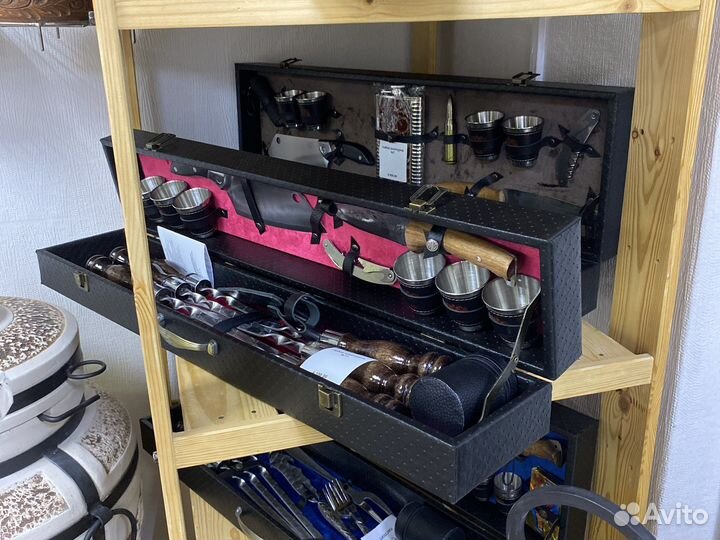 Набор шампуров подарочный в кейсе кожзам