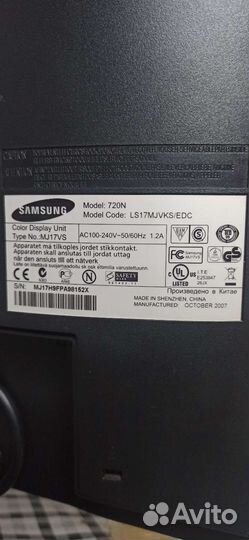 Монитор samsung syncmaster 720n