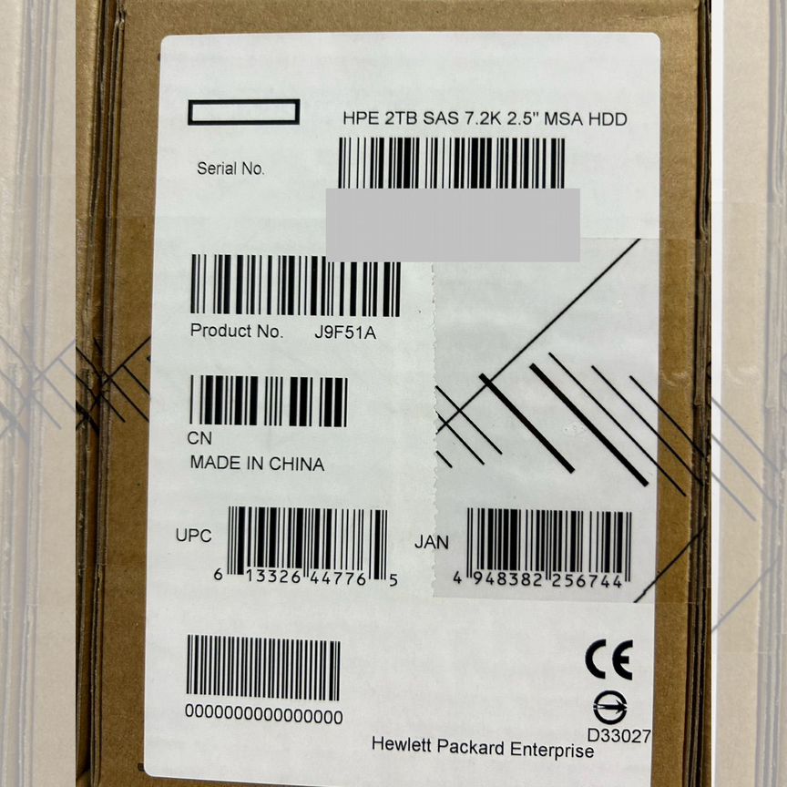 [J9F51A] Жесткий Диск Hp 2tb 787653-001 Msa J9f51a