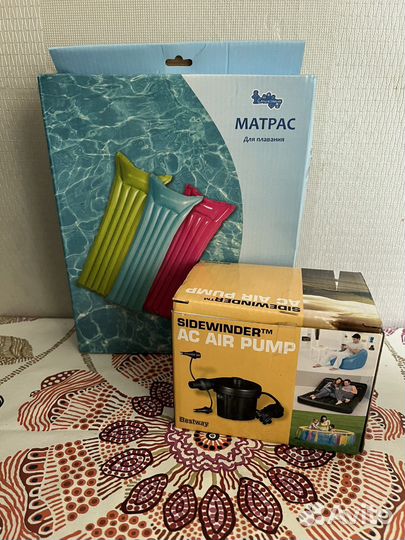 Насос электрический и матрас надувной новые