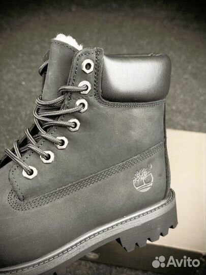 Ботинки timberland черные с мехом