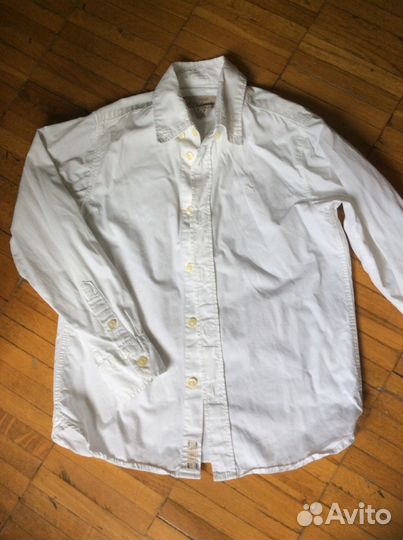 Рубашка logg hm рост134 белая,158 зеленая,170синяя