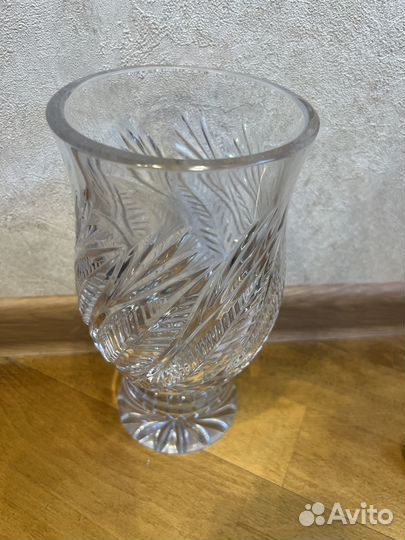 Ваза хрустальная СССР советская для цветов 23 см