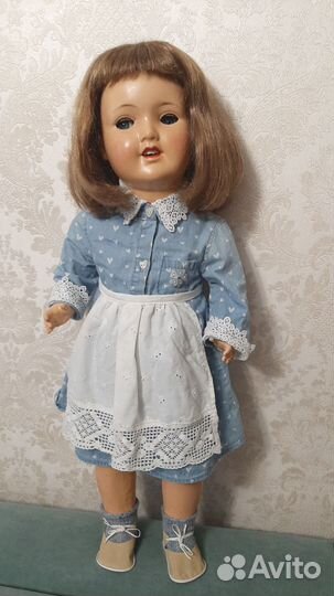 Кукла флиртушка,72см,папье-маше,Германия