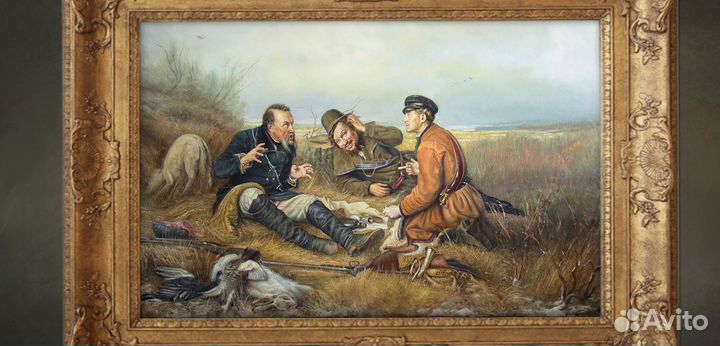 Охотники на привале копия картины