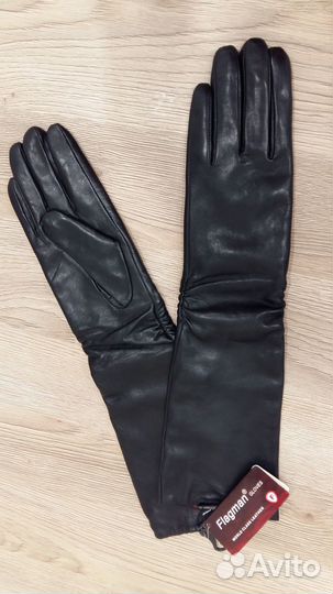 Перчатки женские кожаные новые р.7.5 высокие 42 см