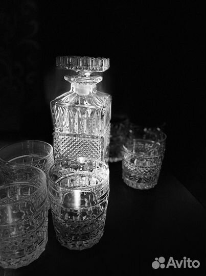 Штоф/графин и 6 стаканов хрусталь Bohemia