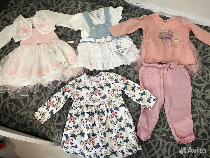 Вещи для девочки от 6 мес до 1,5 лет пакетом
