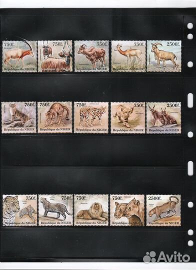 Нигер. Марки. Животные, фауна