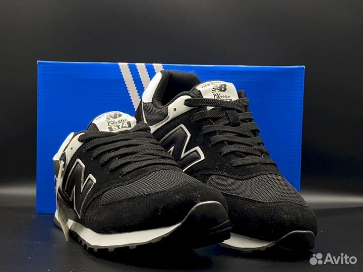 Черные мужские кроссовки New Balance 574, размеры