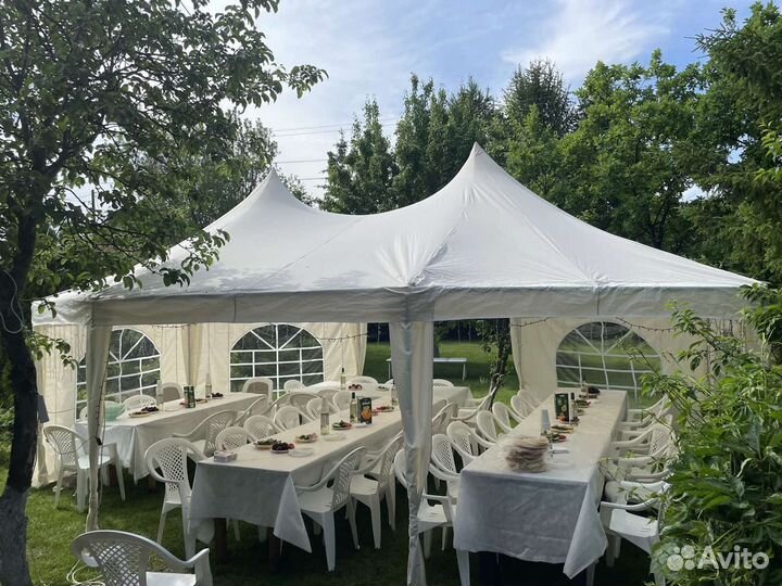 Аренда шатра и мебели (столы, стулья)
