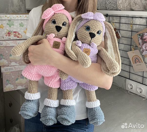 Вязаные игрушки, зайчик