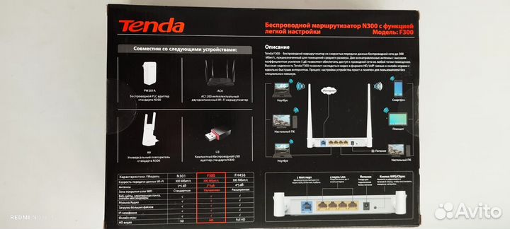 Wi-Fi роутер Tenda F300 новый