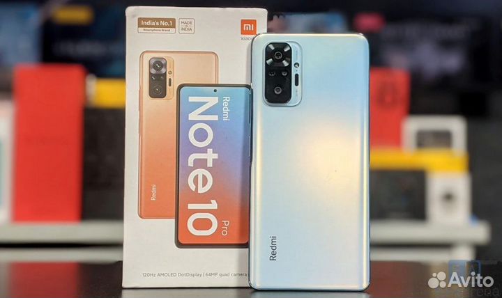 Redmi Note 10 Pro, 6/64, Glacier Blue, 33W новый
