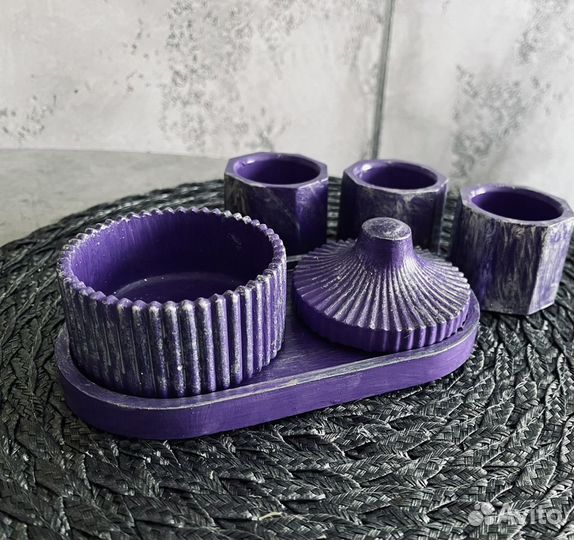 Большой набор подсвечников из гипса