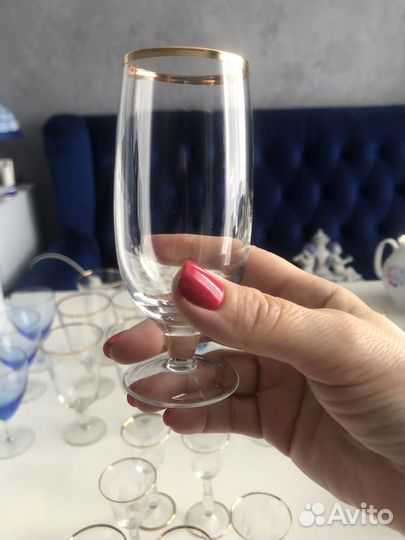 Фужеры рюмки бокалы цветное стекло
