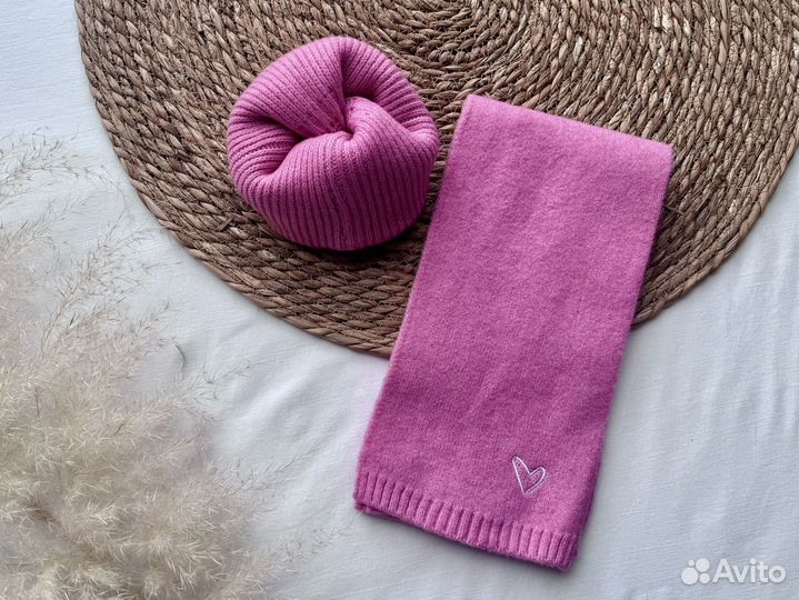 Набор для девочки шапка и шарф комплект