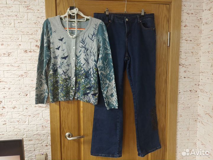 Кардиган нарядный с вышивкой шерсть вискоза