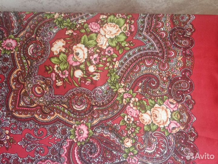 Платок павлопосадский русский стиль новый 90х90