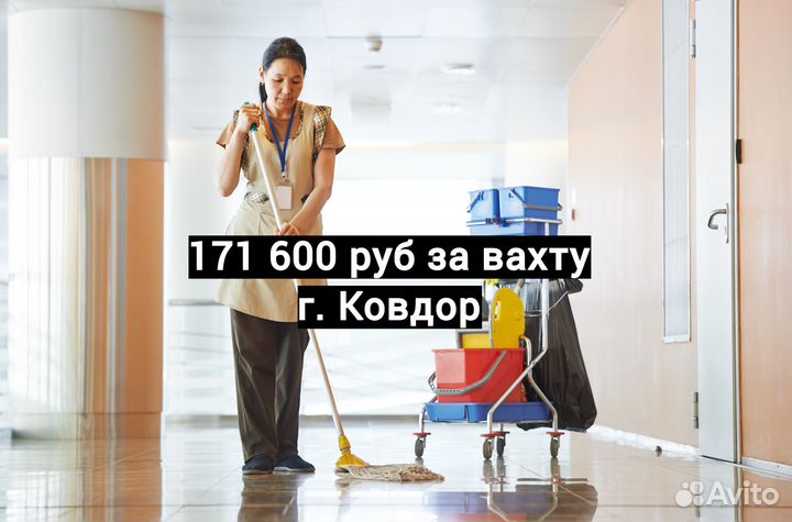 Уборщик вахтой в г. Ковдор