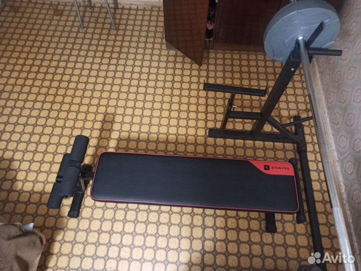 Гриф, блины, стойка и скамья