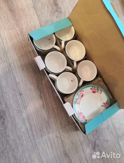 Чайный набор / сервиз 12 костяной фарфор