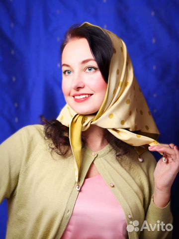 Косынка платок натуральный шелк ручная работа