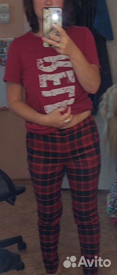 Летние женские брюки в клетку 46-48