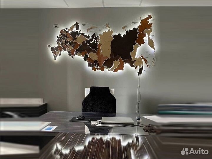 Фактурная карта России из дерева, Мурманск