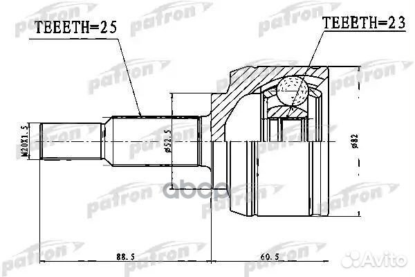 ШРУС наружный 25x52,5x23 dacia dokker 1,2TCE