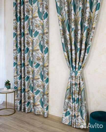 Шторы рогожка Доминик Бирюза новые пошив