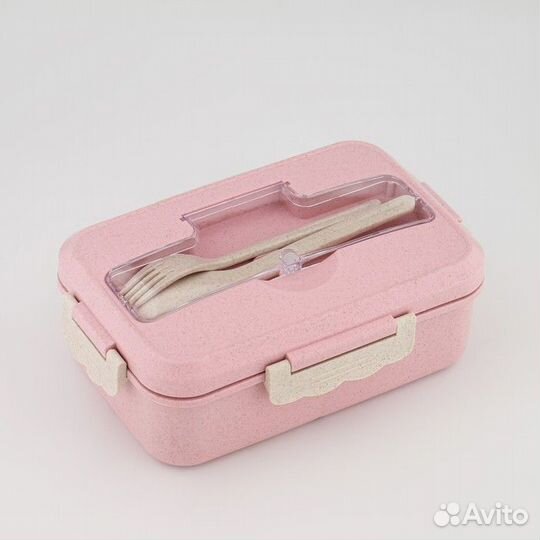 Ланч-бокс, 800 мл, с приборами, 12 х 7.6 х 20 см