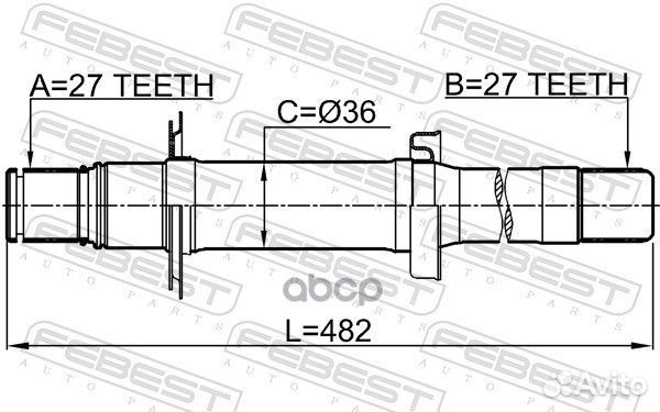 Полуось правая 27X482.2X27 1412-actwd1RH Febest