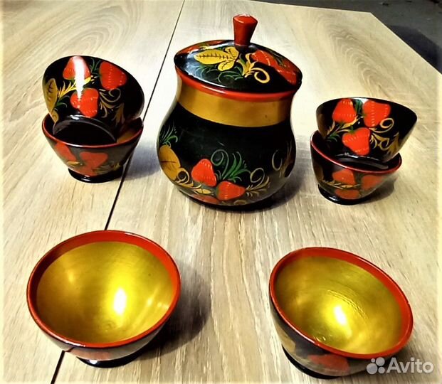 Посуда Хохлома (Дерево) набор 18 предметов