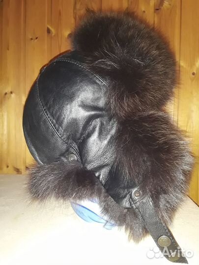 Шапка ушанка из песца женская
