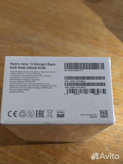 Xiaomi Redmi Note 13, 8/256 ГБ