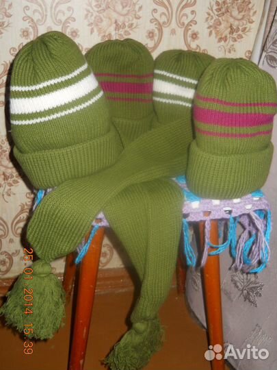 Новый детский комплект шапка+ шарф