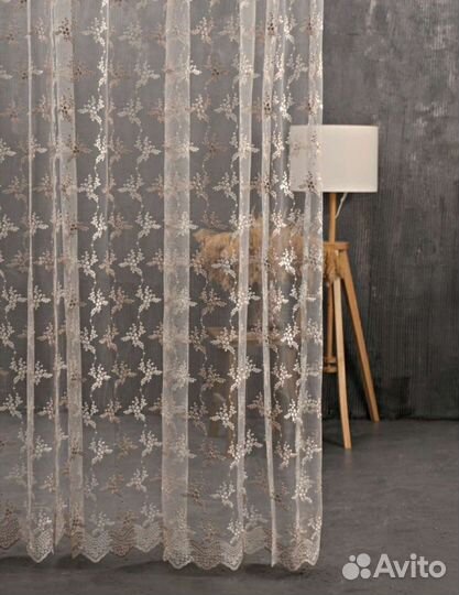 Штора Тюль вышивка Турция новая