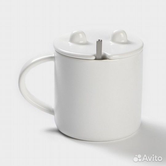 2 шт. Кружка керамическая с ложкой 'Панда', 350 мл