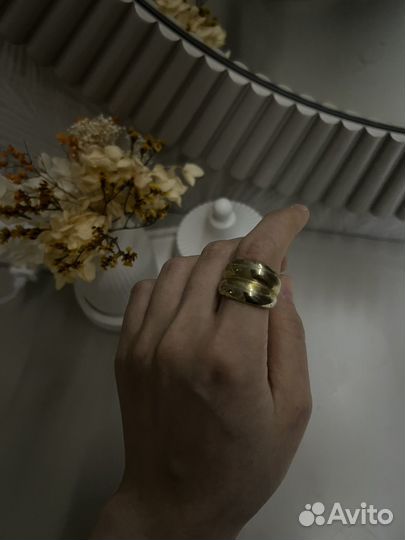 Кольцо бижутерия под золото