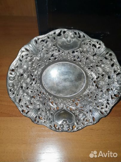 Ваза для фруктов мельхиор серебрение