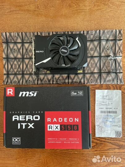 Видеокарта MSI aero ITX Radeon rx 550 4gb