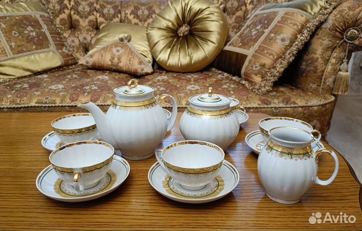 Сервиз чайный 15 предм. Белый лебедь Ожерелье