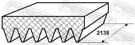 Ремень поликлиновой 6 клинов 881286L2138 Febest