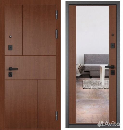 Дверь входная с зеркалом