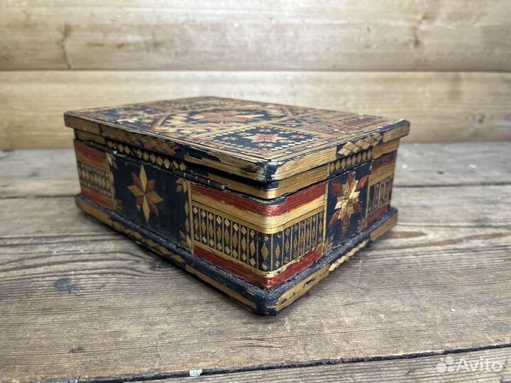 Шкатулка Соломенный рисунок Агитация