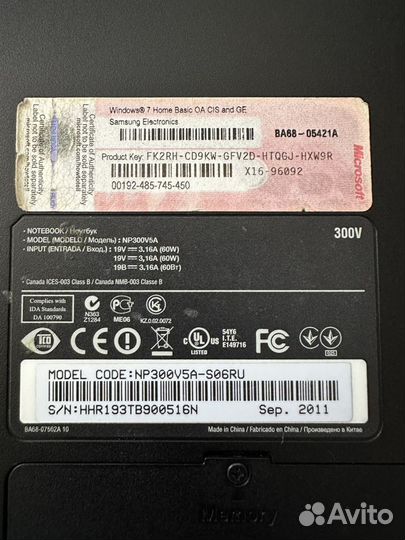 Ноутбук samsung NP300V5A